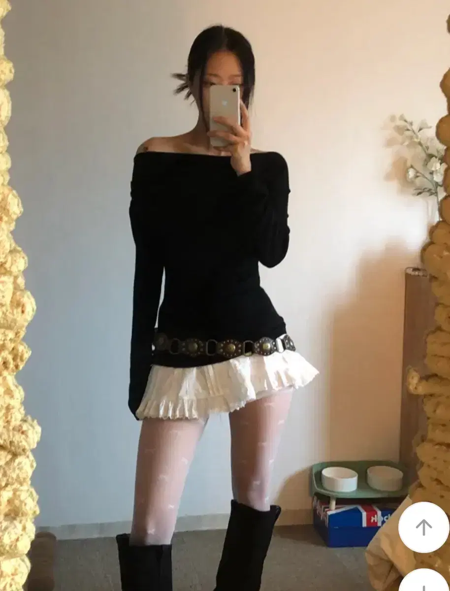 에이블리 softie ribbon white skirt 치마 리본 스커트